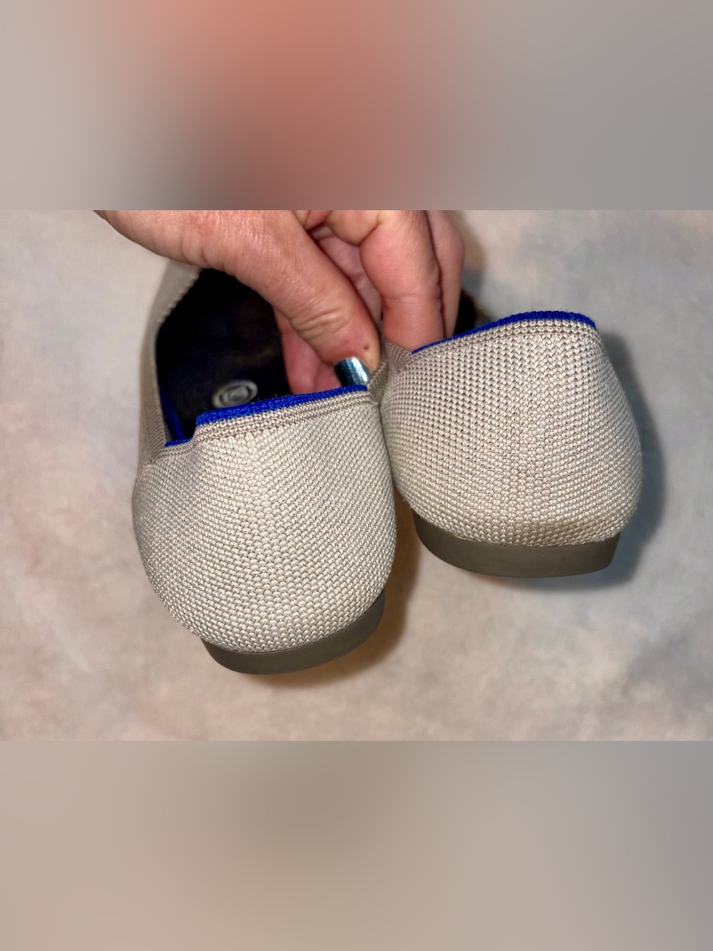 Rothy’s Pointed Toe Light Grey Flats sz 8.5 - Picture 3 of 7